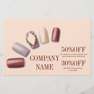modern elegant manicure nails nail salon flyer