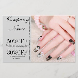 modern elegant manicure nails nail salon flyer