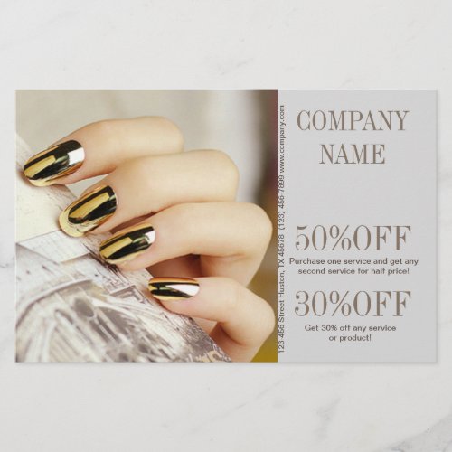 modern elegant manicure nails nail salon flyer