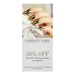 modern elegant manicure nails nail salon rack card