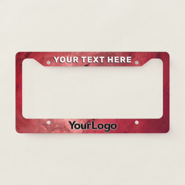 Modern Elegant Marble Bold Slogan Logo Auto        License Plate Frame (Front)
