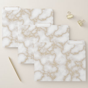 Modern elegant marble faux gold glitter file folder