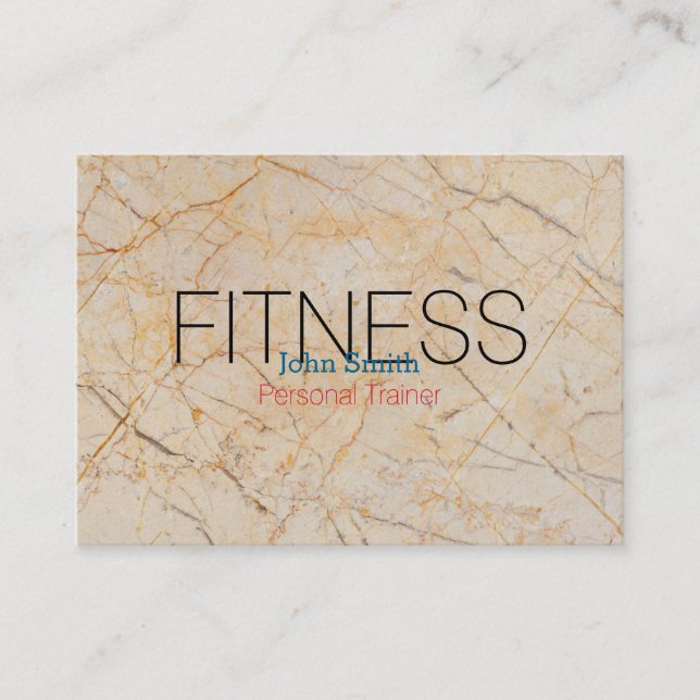 Modern Elegant Marble Personal Fitness Trainer Business Card (Front)