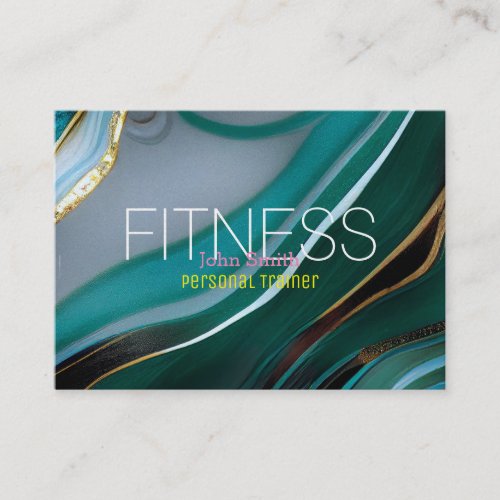 Modern Elegant Marble Personal Fitness Trainer Business Card