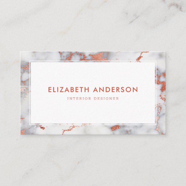 Modern Elegant Marble Professional Business Card (Front)