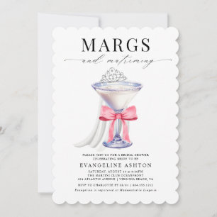 Modern Elegant Margs and Matrimony Bridal Shower  Invitation