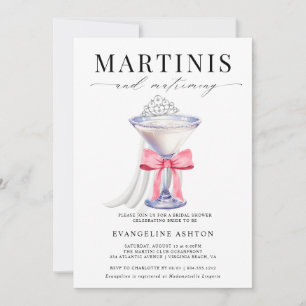 Modern Elegant Martini and Matrimony Bridal Shower Invitation