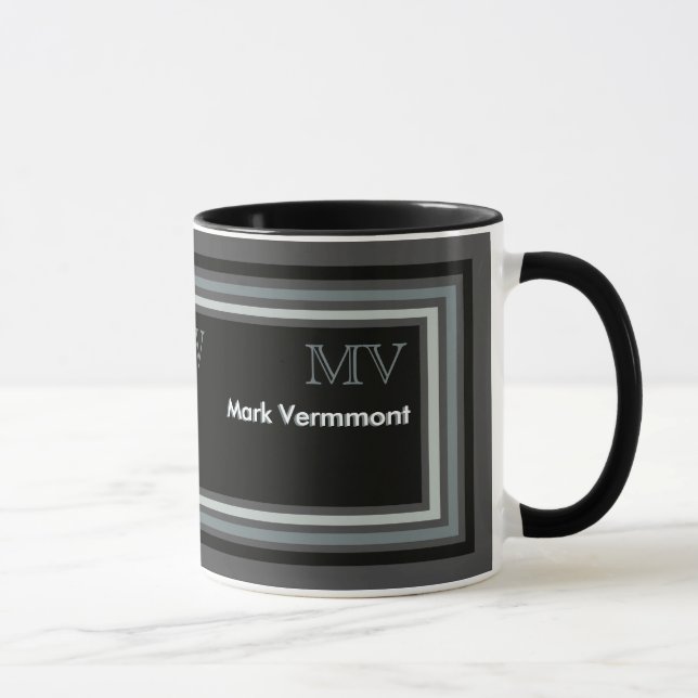 modern / elegant masculine personalized mug (Right)