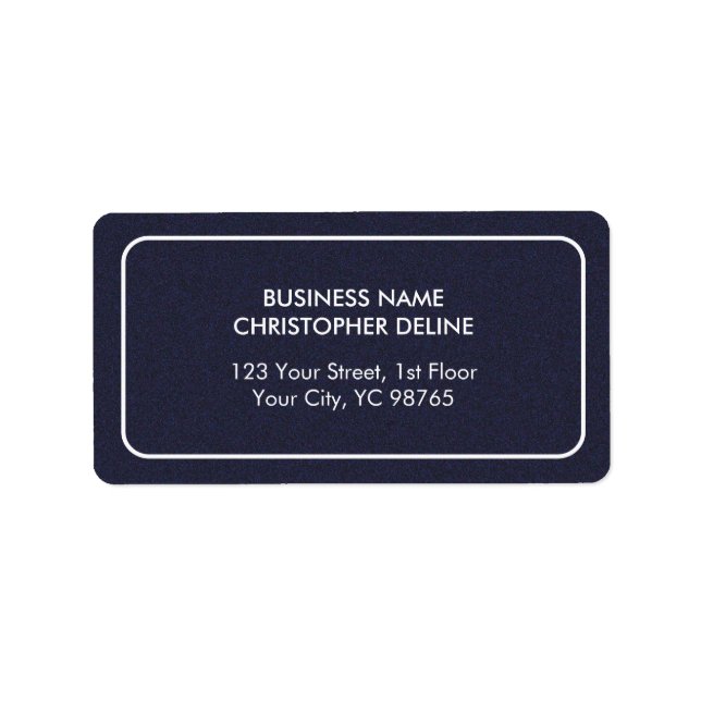 Modern Elegant Masculine Texture Blue White Label (Front)