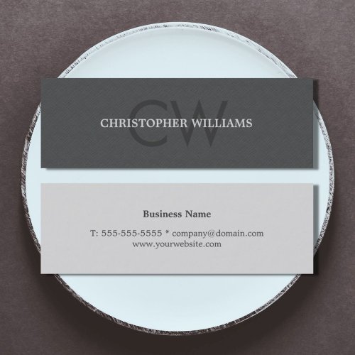 Modern Elegant Masculine Texture Grey Consultant Mini Business Card