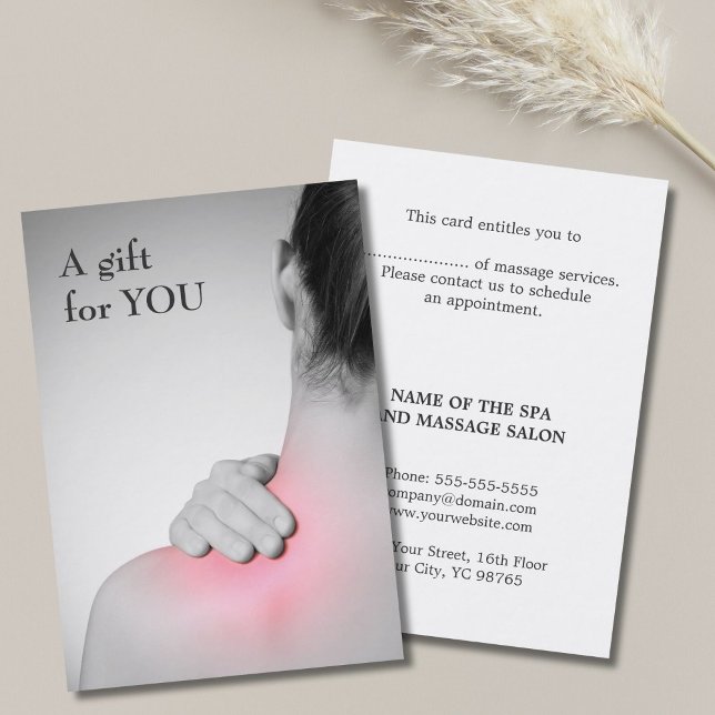 Modern Elegant Massage Therapist Gift Certificate (Creator Uploaded)