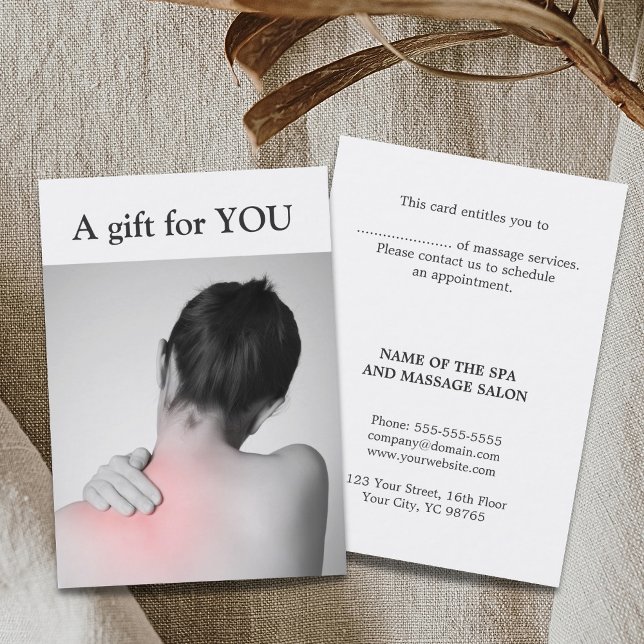 Modern Elegant Massage Therapist Gift Certificate (Creator Uploaded)