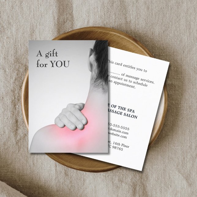 Modern Elegant Massage Therapist Gift Certificate (Creator Uploaded)