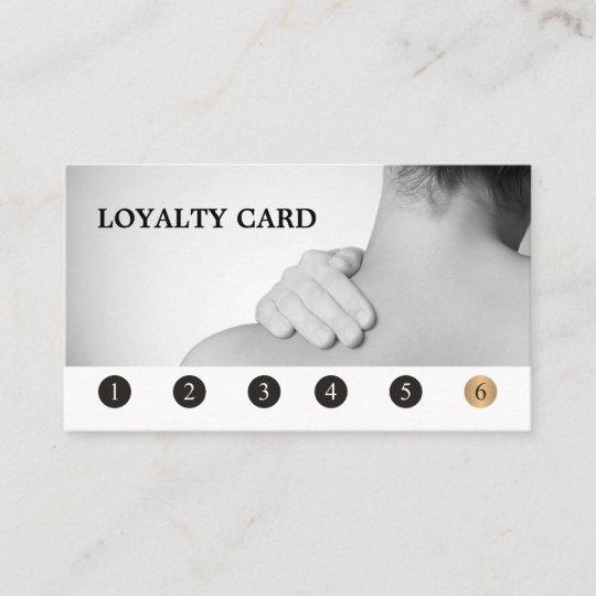 Modern Elegant Massage Therapist Grey Gold Loyalty Card 2452