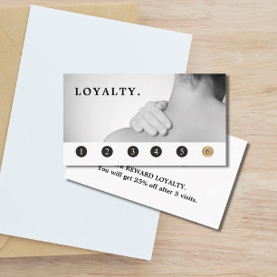 Modern Elegant Massage Therapist Grey Gold Loyalty Card