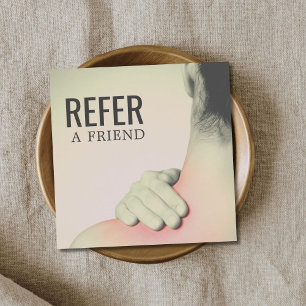 Modern Elegant Massage Therapist Photo Referral Card