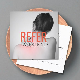 Modern Elegant Massage Therapist Photo Referral Card