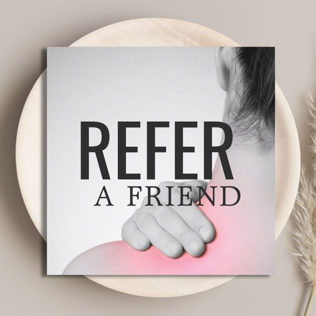 Modern Elegant Massage Therapist Photo Referral Card (Creator Uploaded)