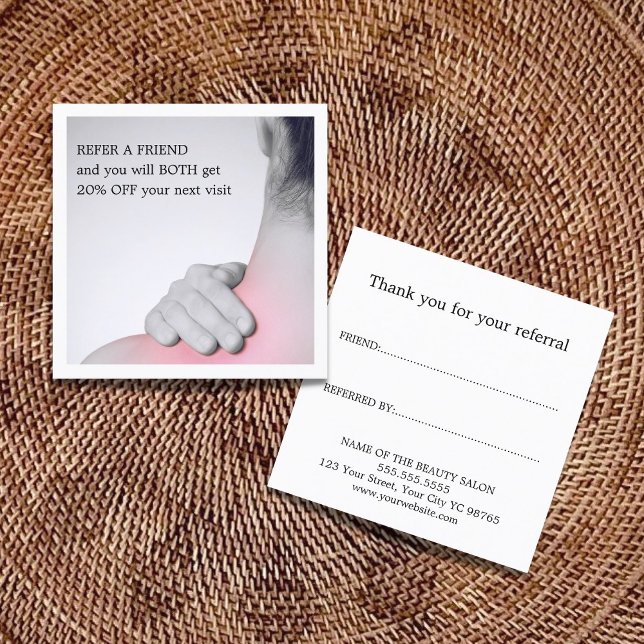 Modern Elegant Massage Therapist Referral Card (Creator Uploaded)
