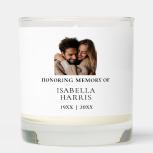 Modern Elegant Memorial Photo Tribute Design Scented Candle