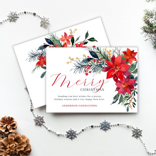 Modern Elegant Merry Christmas Business  Holiday Card