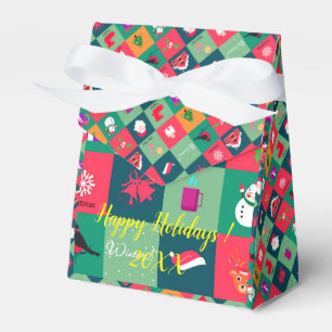 Modern Elegant Merry Christmas Holidays Favor Boxes