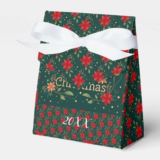 Modern Elegant Merry Christmas Holidays Favor Boxes (Front Side)