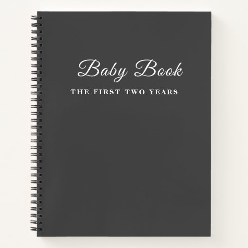 Modern Elegant Minimal Black Baby Book