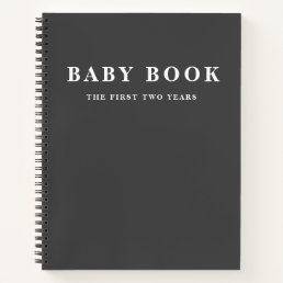 Modern Elegant Minimal Black Baby Book