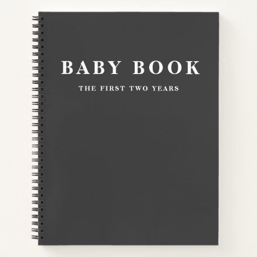 Modern Elegant Minimal Black Baby Book