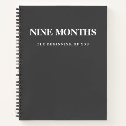 Modern Elegant Minimal Black Pregnancy Gift Notebook