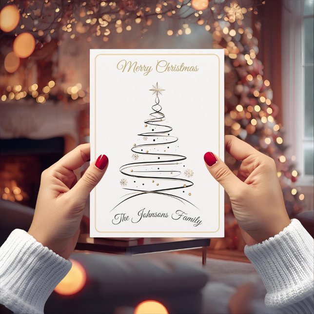 Modern Elegant Minimal Christmas Tree Card (Creator Uploaded)