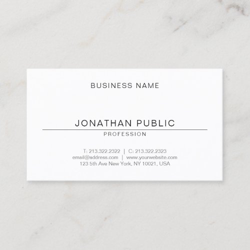 Modern Elegant Minimal Design Trendy Template Business Card