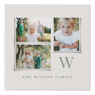 Modern elegant minimal faux canvas print