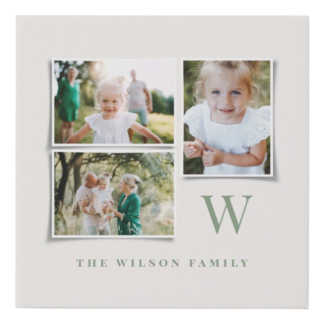 Modern elegant minimal faux canvas print (Front)