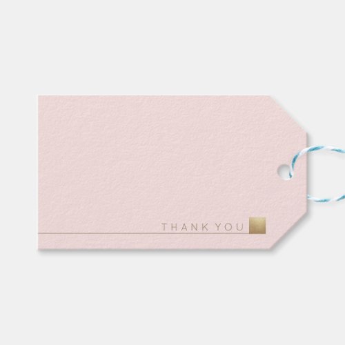 Modern Elegant Minimal Gold Pastel Pink Thank You Gift Tags