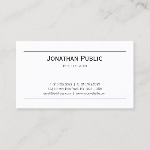 Modern Elegant Minimal Graphic Design Trendy Business Card