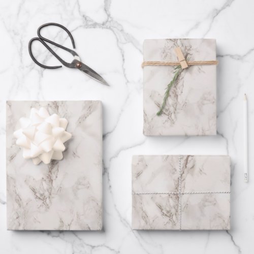 Modern Elegant Minimal Gray Marble Stone Texture Wrapping Paper Sheets