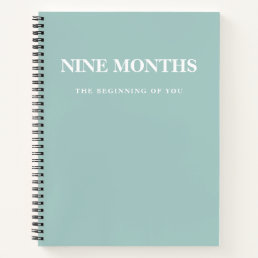 Modern Elegant Minimal Mint Pregnancy Gift Notebook
