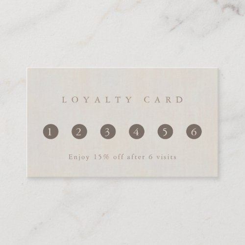 Modern Elegant Minimal Neutral Textured 6 punch Loyalty Card