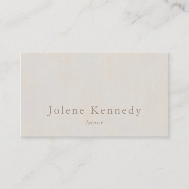 Modern Elegant Minimal Neutral Textured Business Card (Front)