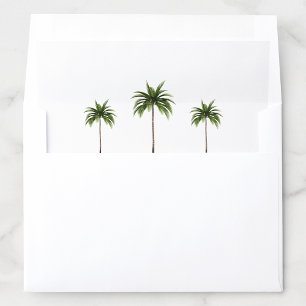 Modern Elegant Minimal Palm Tree Wedding Envelope Liner