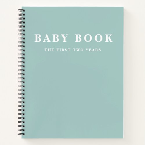 Modern Elegant Minimal Pastel Mint Baby Book