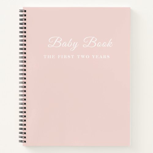 Modern Elegant Minimal Pastel Pink Baby Book