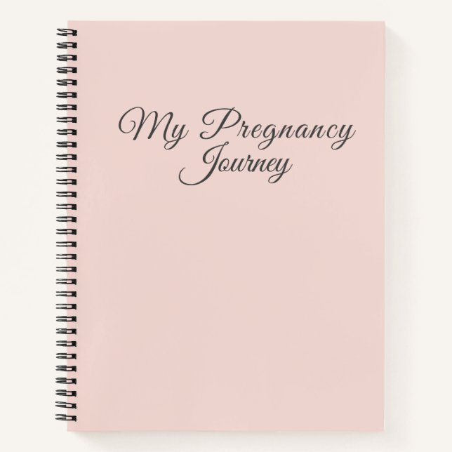Modern Elegant Minimal Pastel Pink Pregnancy Mom Notebook (Front)