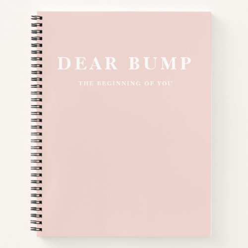 Modern Elegant Minimal Pastel Pink Pregnancy Notebook