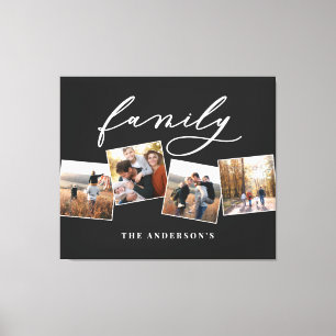 Modern elegant minimal photo collage personalized canvas print
