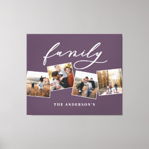Modern elegant minimal photo collage personalized canvas print