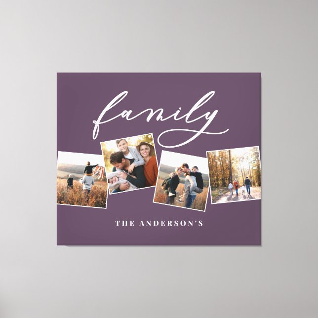 Modern elegant minimal photo collage personalized  canvas print (Front)