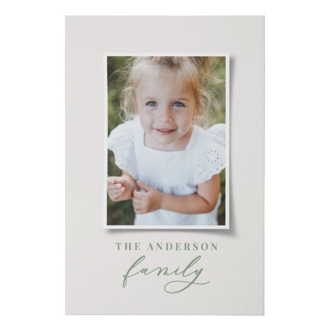 Modern elegant minimal photo faux canvas print (Front)